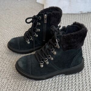 Girls UGG Black Suede Winter Boots